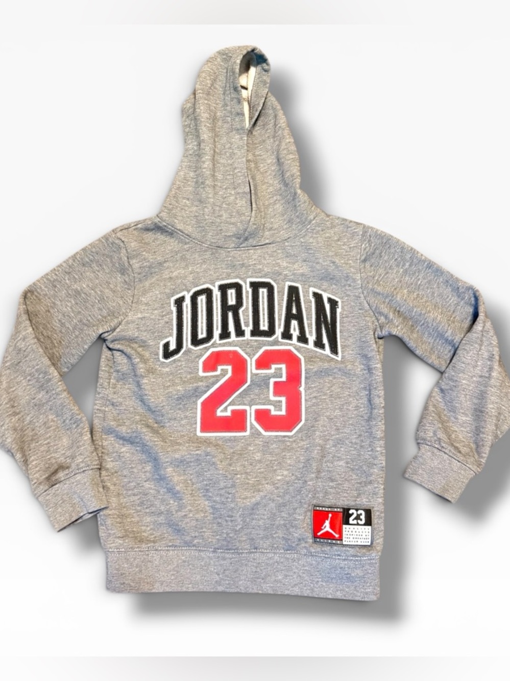 Jordan 23 Gray Fleece Pullover Hoodie Cotton Kids Boys Size 6-7 Years Air Jordan